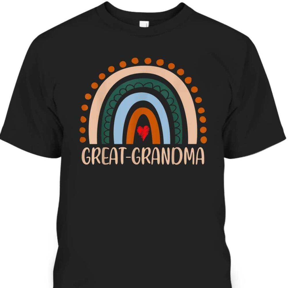 Mothers Day Tshirt Rainbow Pattern Gift For Mom Greatgrandma